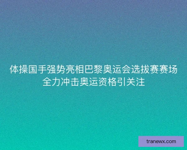 体操国手强势亮相巴黎奥运会选拔赛赛场全力冲击奥运资格引关注