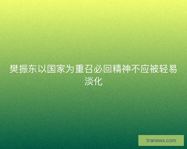 樊振东以国家为重召必回精神不应被轻易淡化