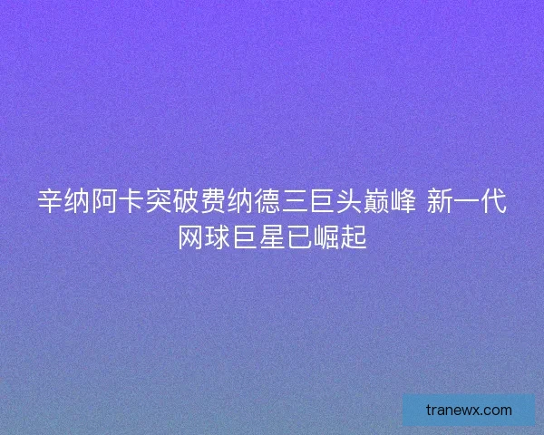 辛纳阿卡突破费纳德三巨头巅峰 新一代网球巨星已崛起