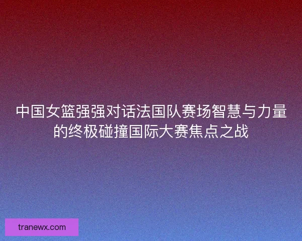 中国女篮强强对话法国队赛场智慧与力量的终极碰撞国际大赛焦点之战